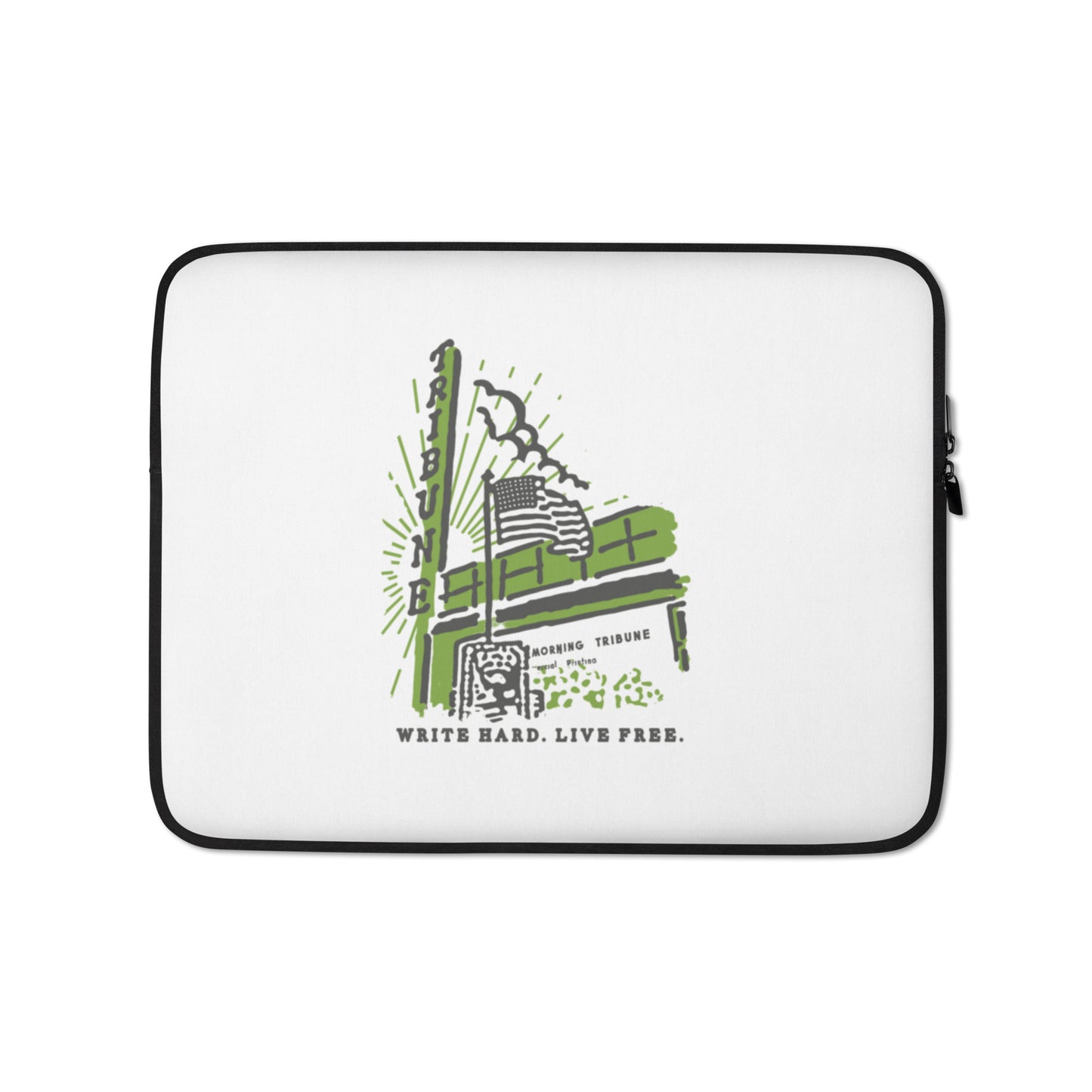 Write Hard, Live Free, Tribune Laptop Sleeve