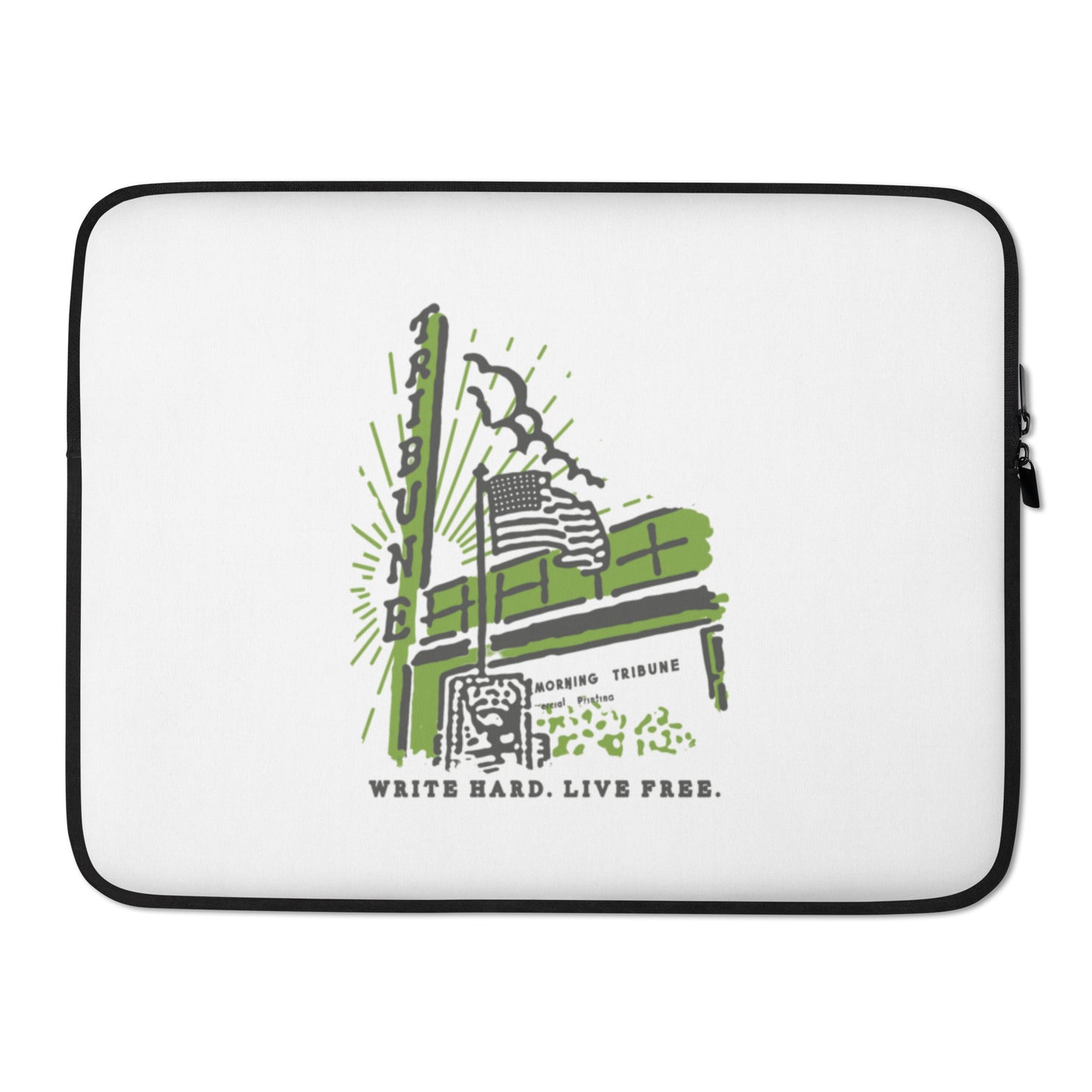 Write Hard, Live Free, Tribune Laptop Sleeve