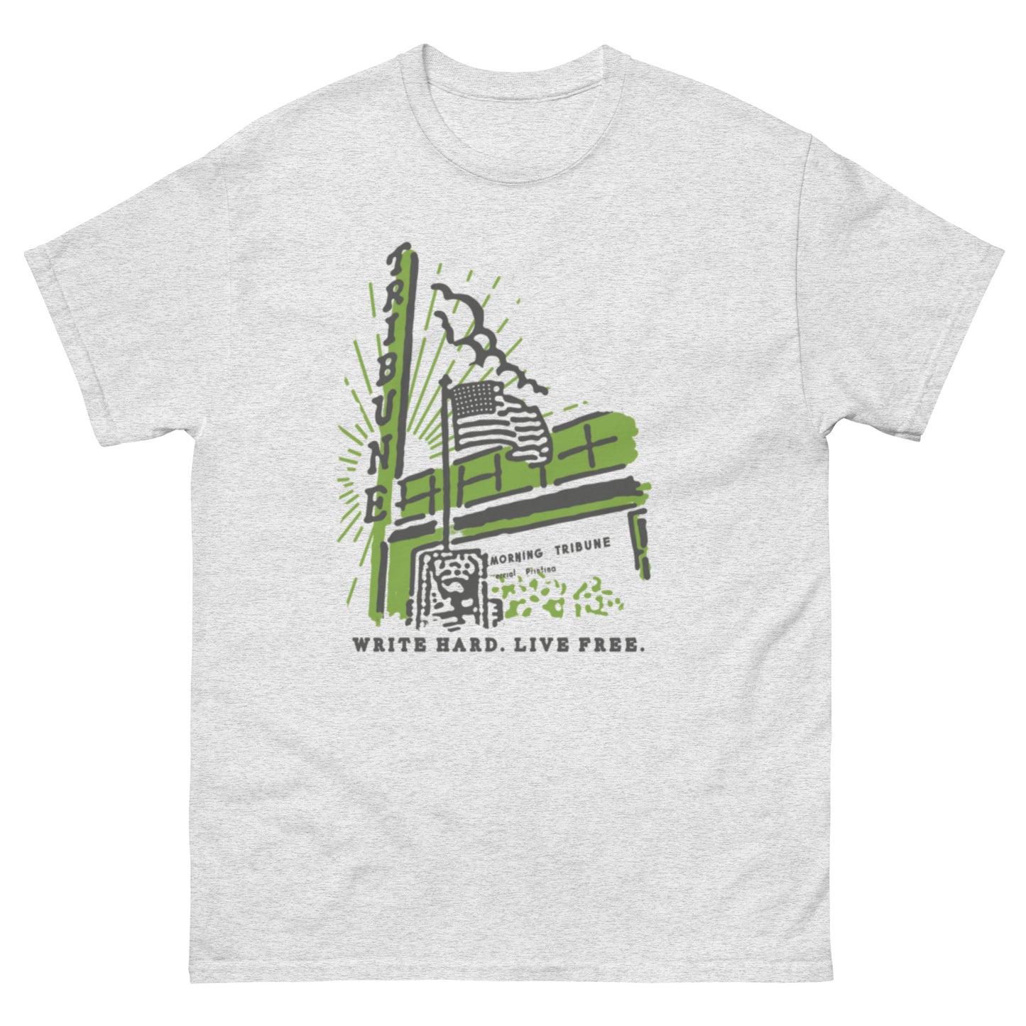 Men's classic tee, Write Hard, Live Free.