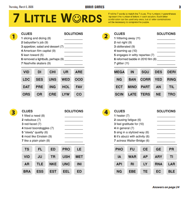 BRAIN GAMES -- Puzzle Book