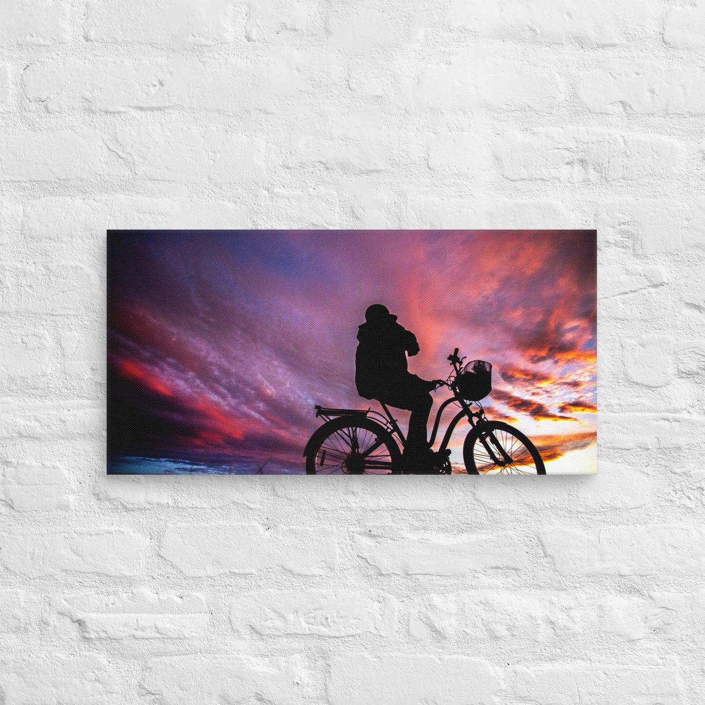 Photo Canvas Print: Biking on Sunsets