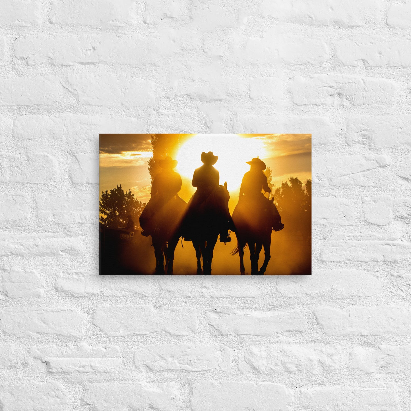 Photo Canvas Print: Cowboy Sunset