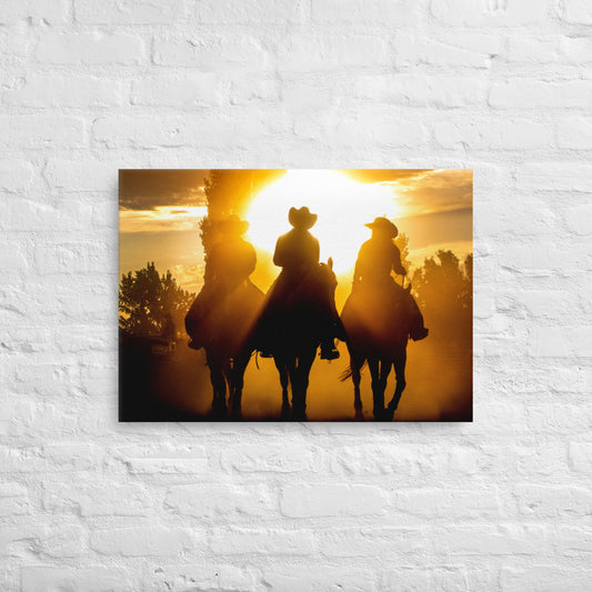 Photo Canvas Print: Cowboy Sunset